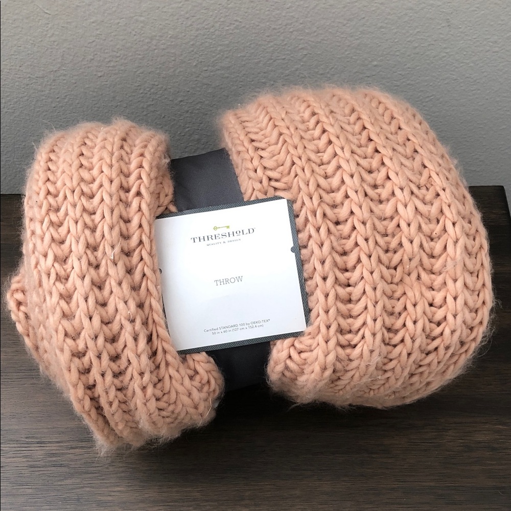Threshold Blush Knit Throw Blanket